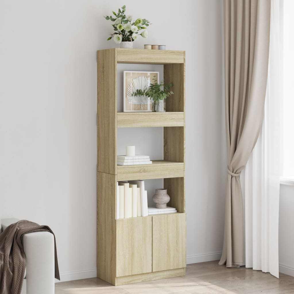 Highboard 63x33x180 cm Sonoma-Eiche Holzwerkstoff