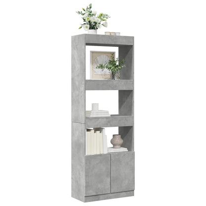 Highboard 63x33x180 cm Betongrau Holzwerkstoff