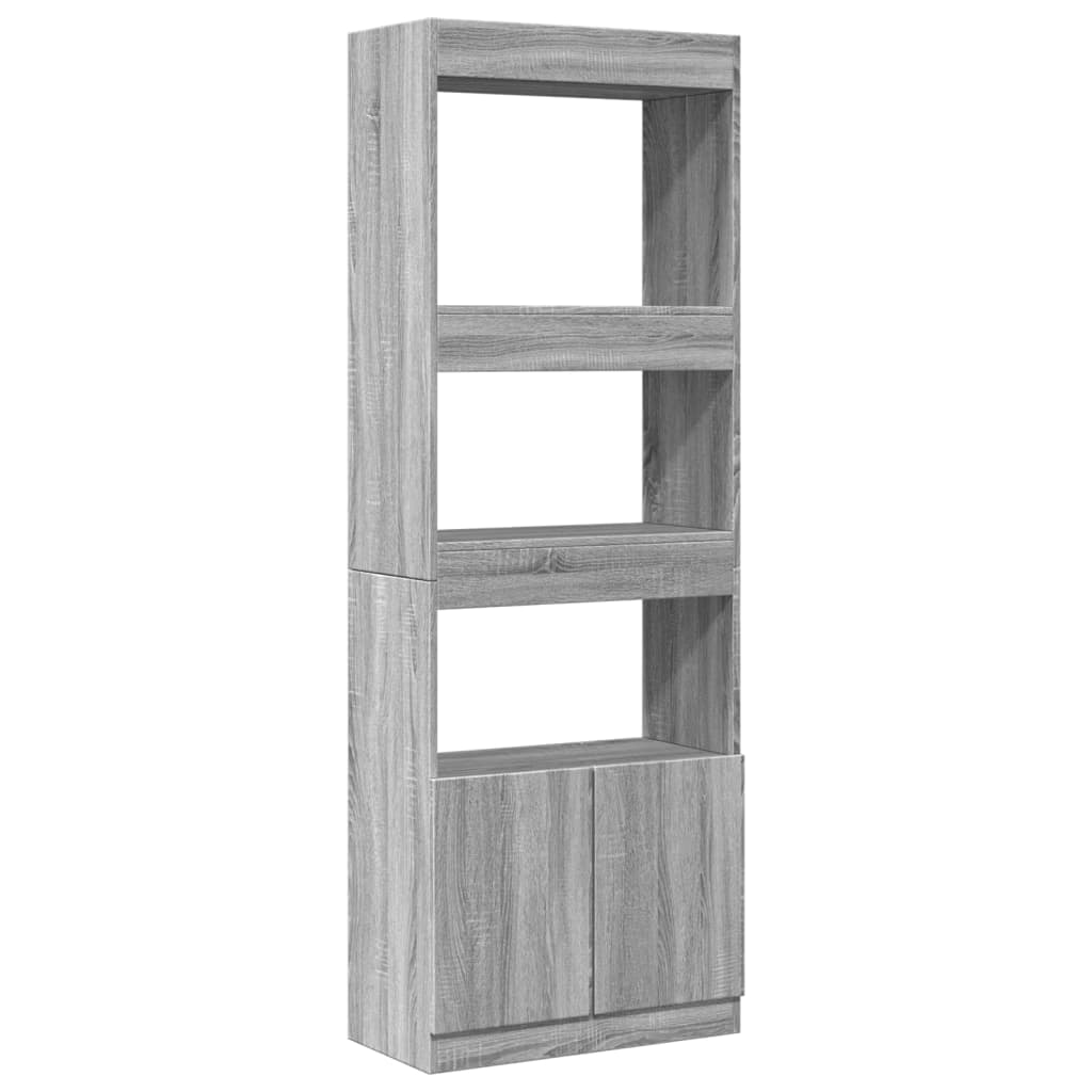 Highboard 63x33x180 cm Grau Sonoma Holzwerkstoff