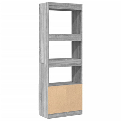 Highboard 63x33x180 cm Grau Sonoma Holzwerkstoff