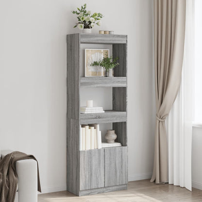 Highboard 63x33x180 cm Grau Sonoma Holzwerkstoff