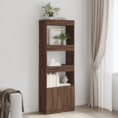 Highboard 63x33x180 cm Braun Eichen-Optik Holzwerkstoff