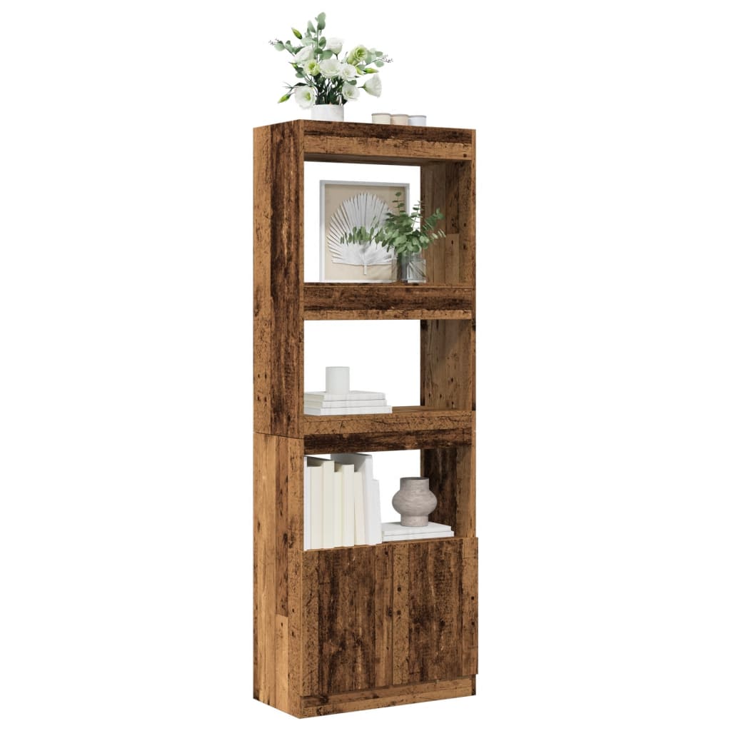 Highboard Altholz-Optik 63x33x180 cm Holzwerkstoff