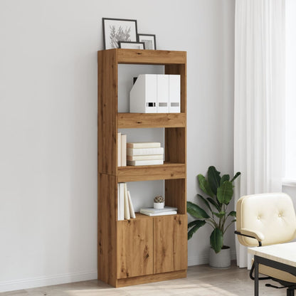 Highboard Artisan-Eiche 63x33x180 cm Holzwerkstoff