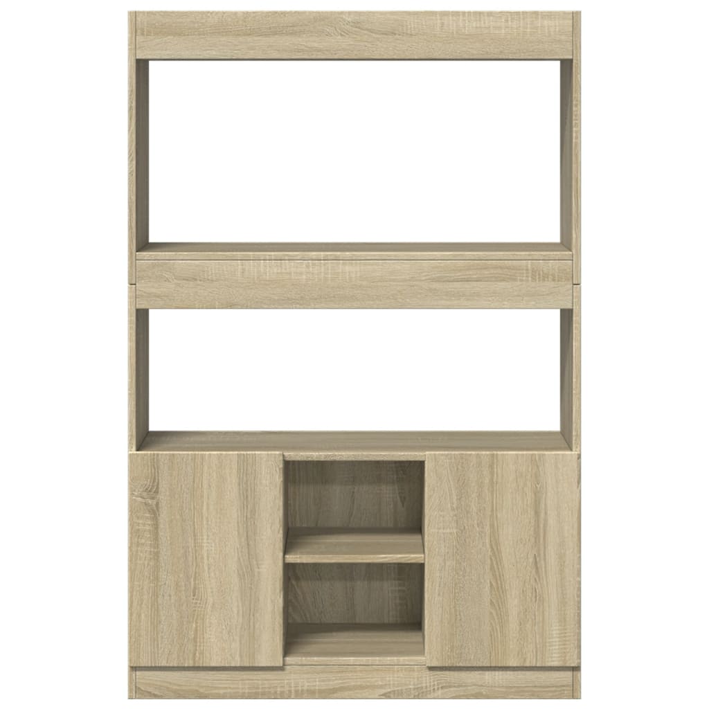 Highboard Sonoma-Eiche 92x33x140 cm Holzwerkstoff