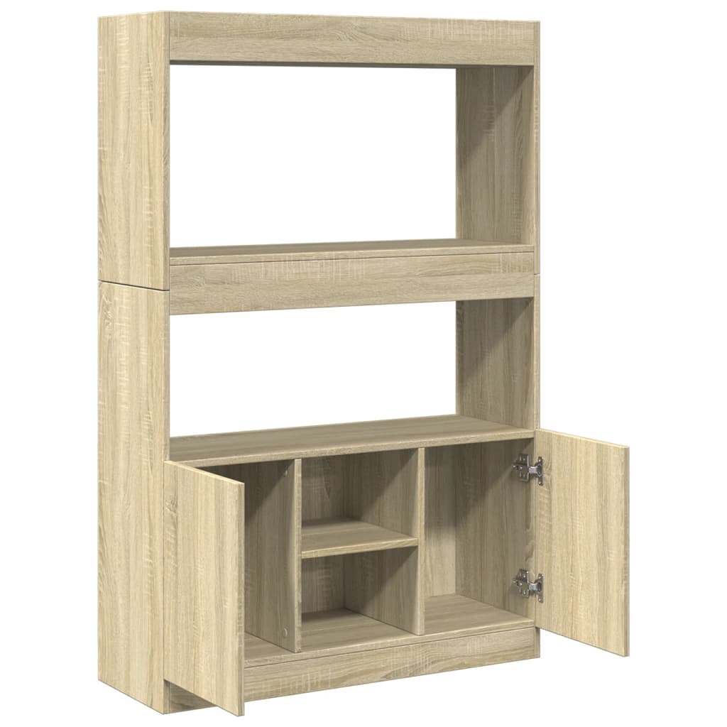 Highboard Sonoma-Eiche 92x33x140 cm Holzwerkstoff