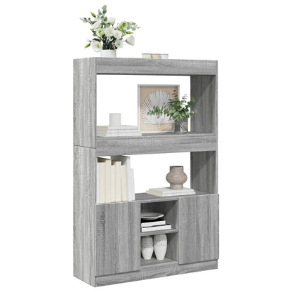 Highboard Grau Sonoma 92x33x140 cm Holzwerkstoff