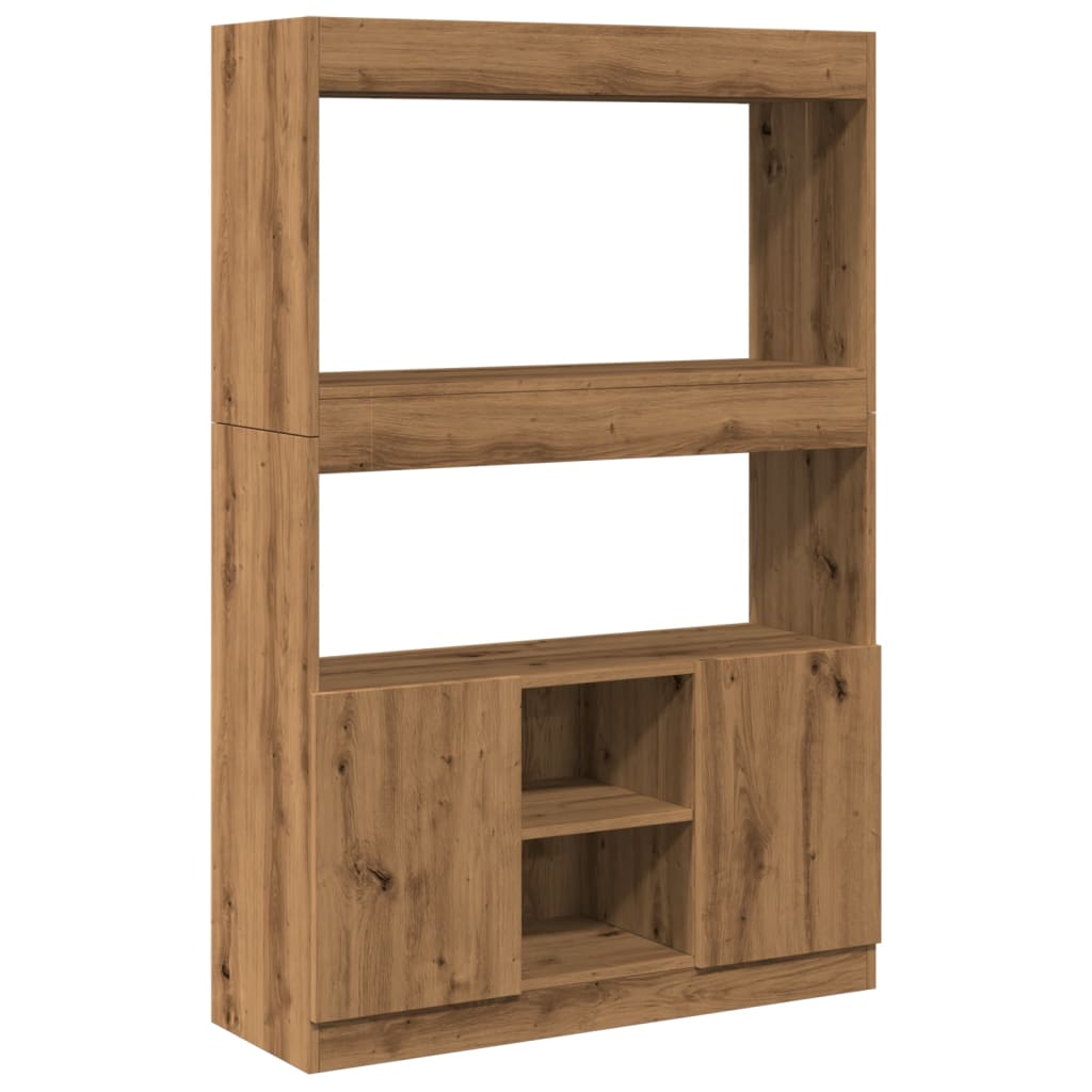 Highboard Artisan-Eiche 92x33x140 cm Holzwerkstoff