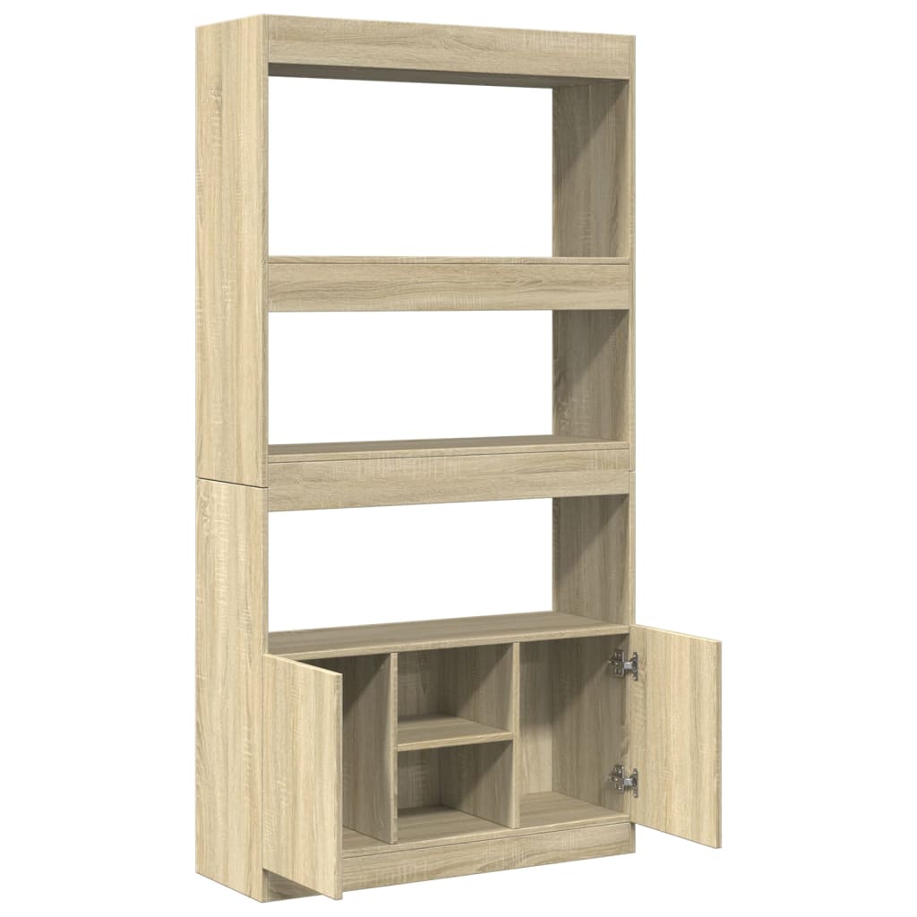 Highboard Sonoma-Eiche 92x33x180 cm Holzwerkstoff