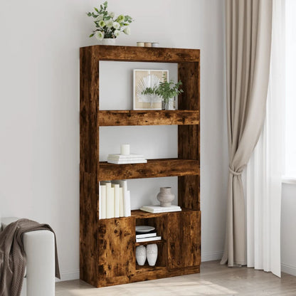 Highboard Räuchereiche 92x33x180 cm Holzwerkstoff