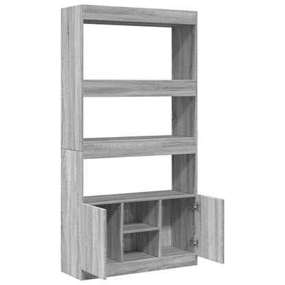 Highboard Grau Sonoma 92x33x180 cm Holzwerkstoff