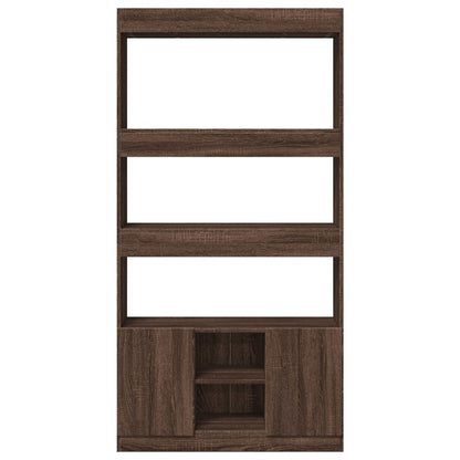 Highboard Braun Eichen-Optik 92x33x180 cm Holzwerkstoff