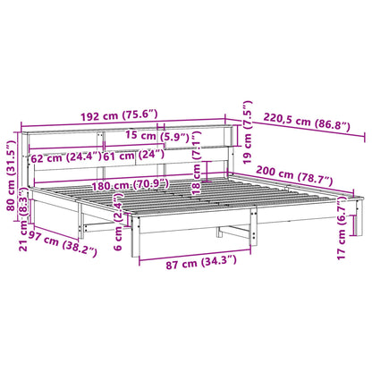 Massivholzbett ohne Matratze Weiß 180x200 cm Kiefernholz