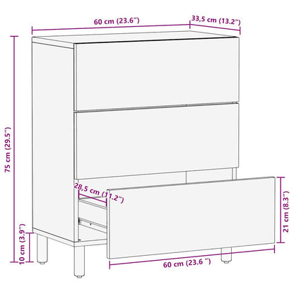 Sideboard 60x33,5x75 cm Raues Mangoholz