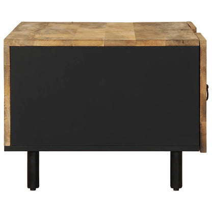 Couchtisch Schwarz 100x54x40 cm Raues Mangoholz