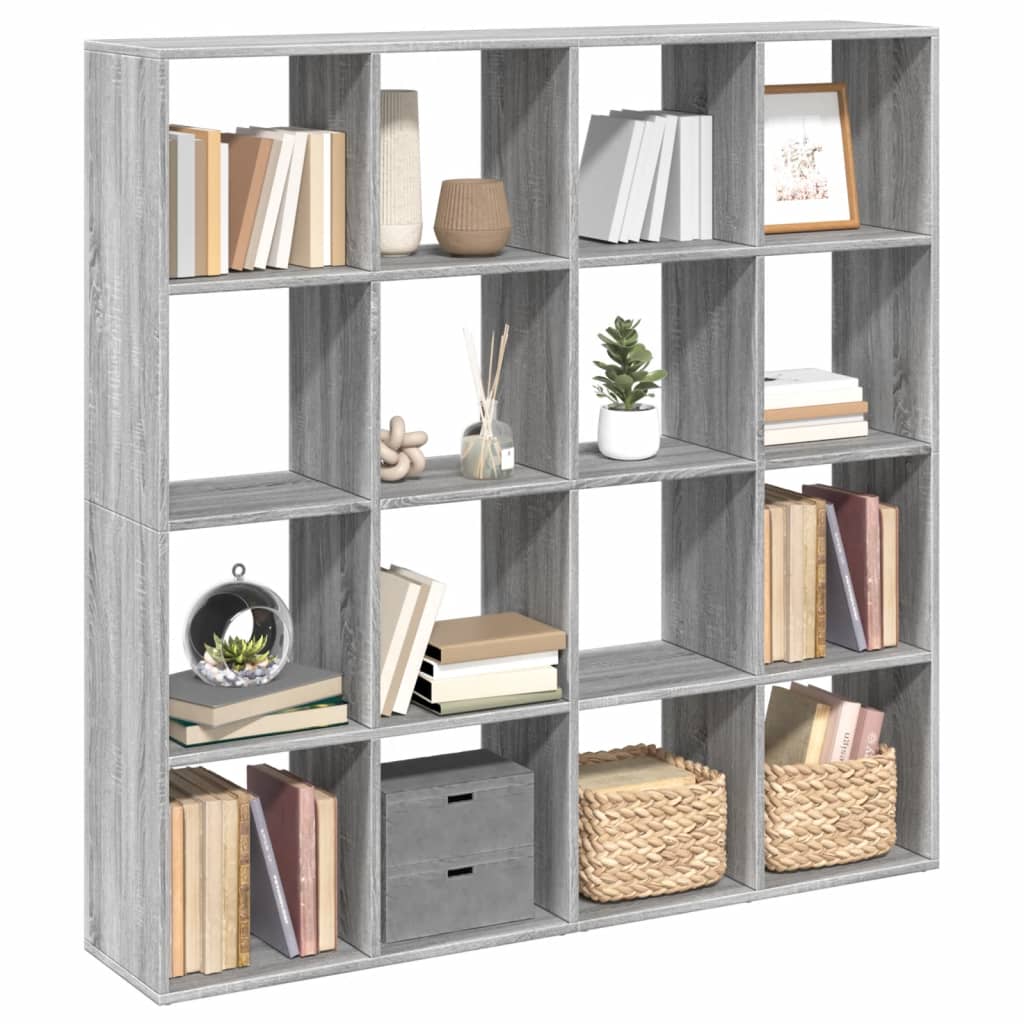 Bücherregal Grau Sonoma 137,5x29x137,5 cm Holzwerkstoff