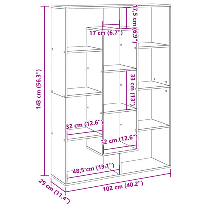 Bücherregal Weiß 102x29x143 cm Holzwerkstoff