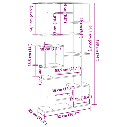 Bücherregal Altholz-Optik 92x29x188 cm Holzwerkstoff