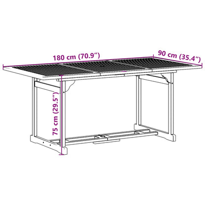 9-tlg. Garten-Essgruppe 180x90x75 cm Massivholz Akazie