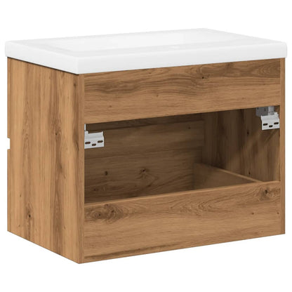 Waschbeckenschrank mit Einbaubecken Artisan-Eiche 61x39,5x49 cm