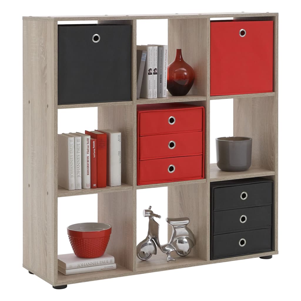 FMD samostojeća polica s 9 pretinaca u izgledu hrasta