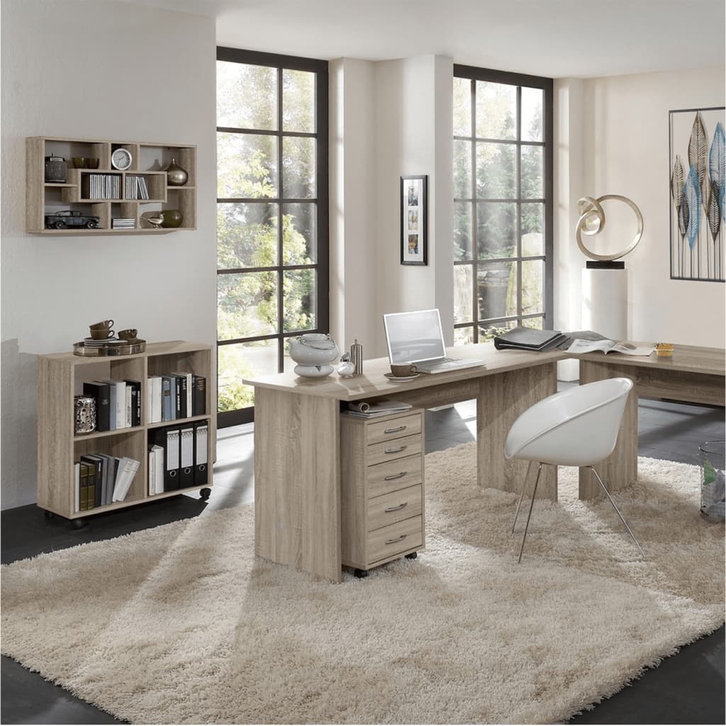 FMD polica na kotačima s 4 pretinca u izgledu hrasta