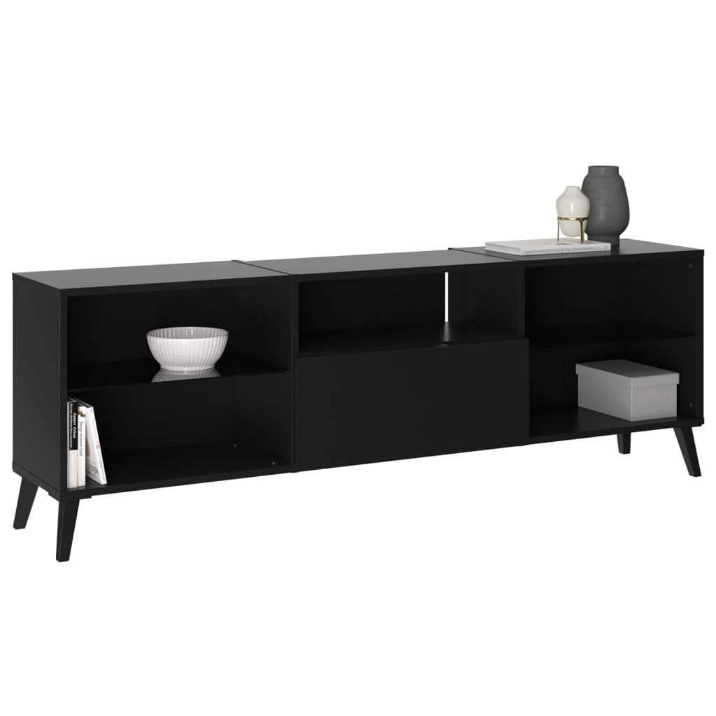 FMD TV cabinet 153.5x31.7x52 cm black