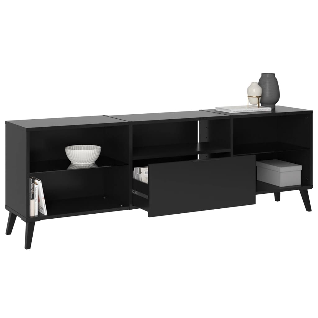 FMD TV cabinet 153.5x31.7x52 cm black