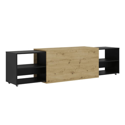FMD TV cabinet 194.5x39.9x49.2 cm Artisan oak and black