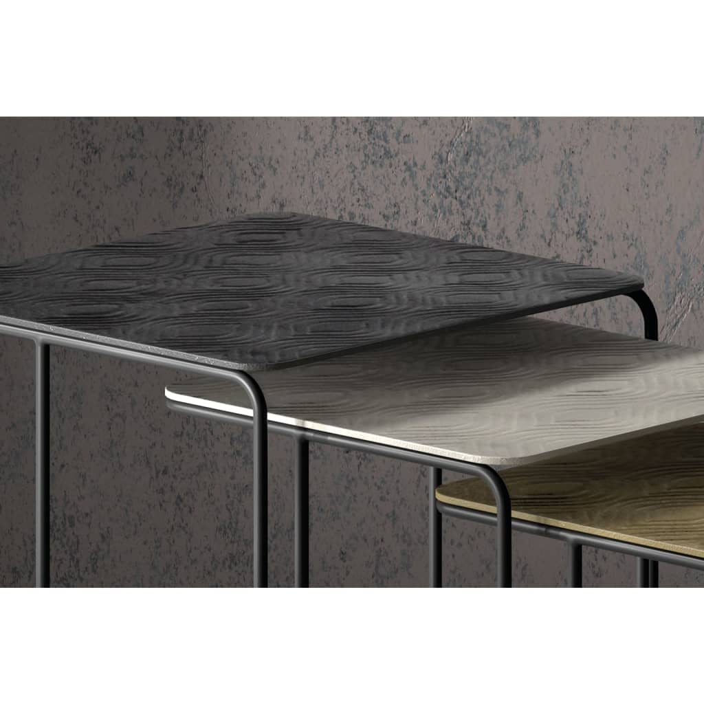 Rousseau 3-tlg. Beistelltisch-Set Covera Metall Mehrfarbig