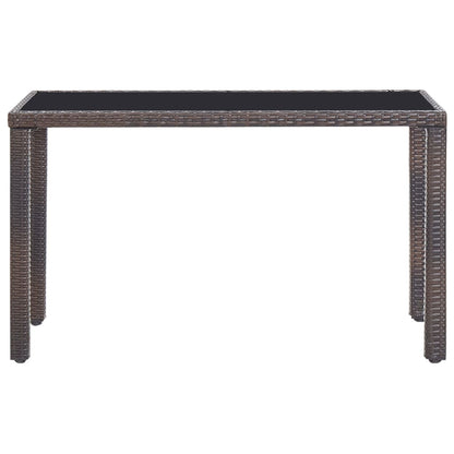 5-piece garden dining set with cushions poly rattan brown