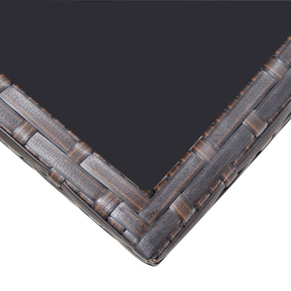 5-piece garden dining set with cushions poly rattan brown