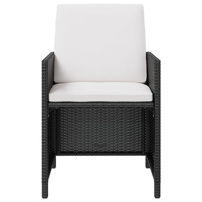 9 kom. Vrtna blagovaonska garnitura od poliratana bagremovog drveta crna