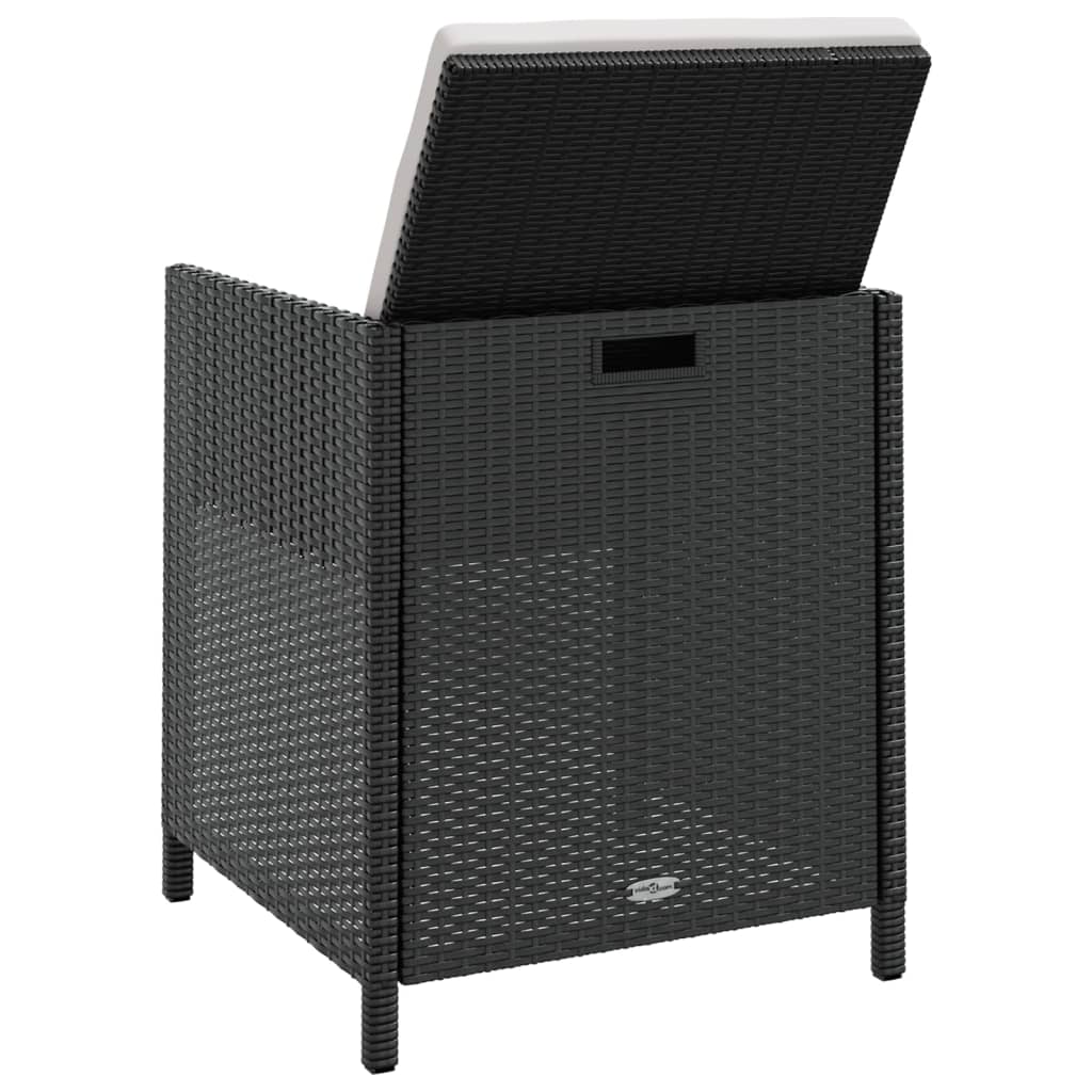 9 kom. Vrtna blagovaonska garnitura od poliratana bagremovog drveta crna