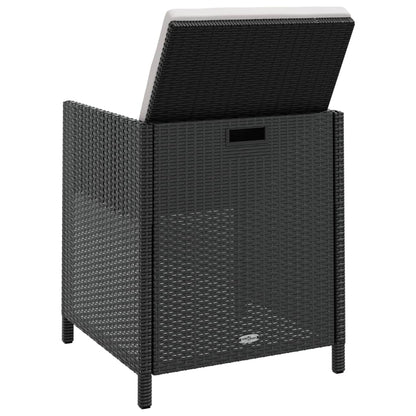 9 kom. Vrtna blagovaonska garnitura od poliratana bagremovog drveta crna