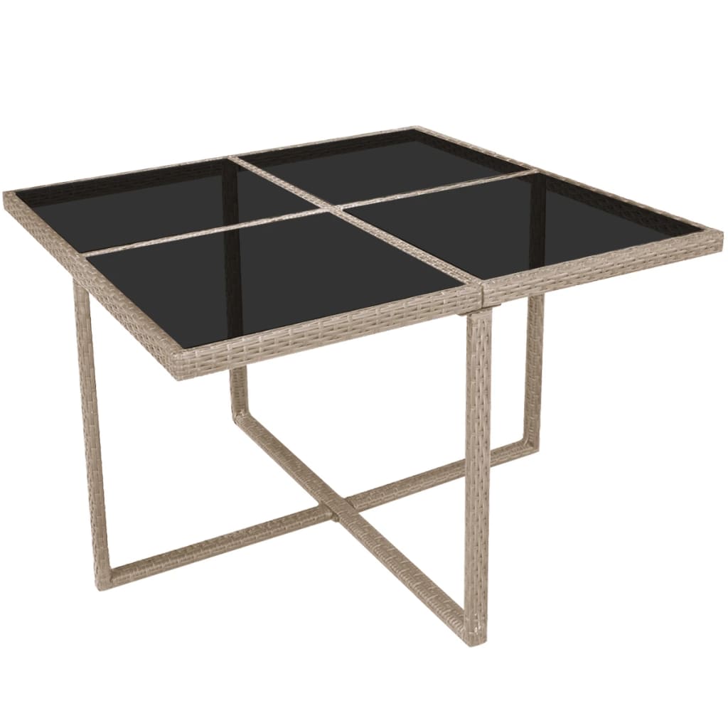 9 kom. Vrtna blagovaonska grupa s jastucima od poliratana bež