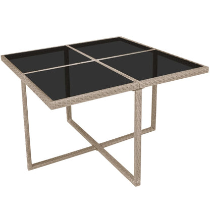 9 kom. Vrtna blagovaonska grupa s jastucima od poliratana bež