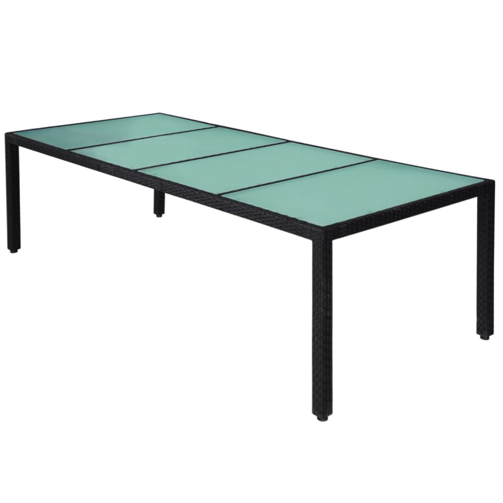 11 kom. Vrtna blagovaonska grupa s jastucima od poliratana crne boje