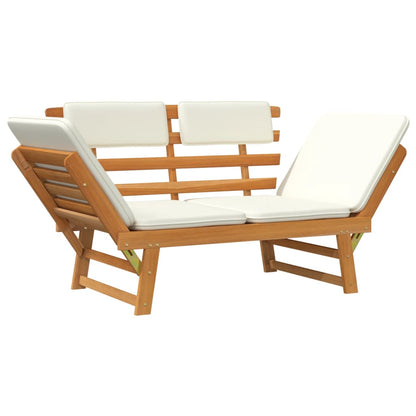 Garden bench 2-in-1 with cushions 190 cm solid acacia wood