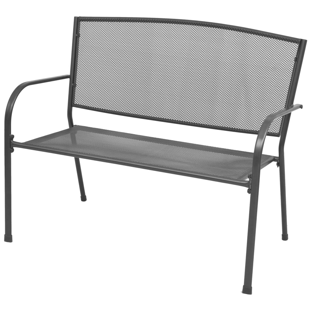 Garden bench 108 cm steel and wire mesh anthracite