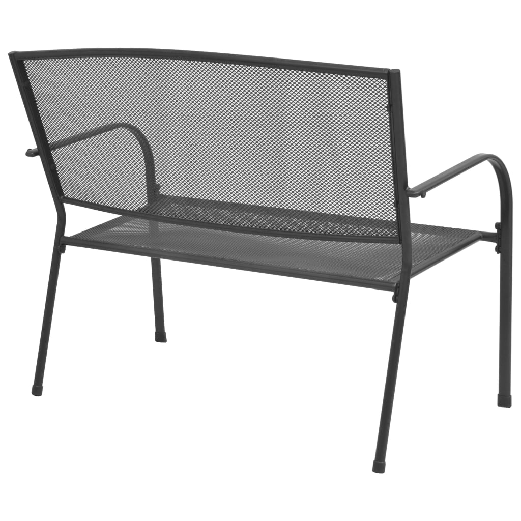Garden bench 108 cm steel and wire mesh anthracite