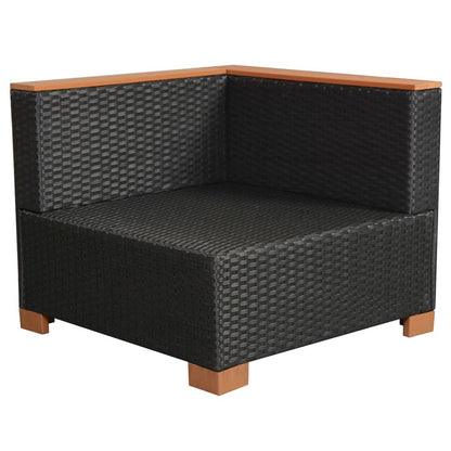 8-piece garden lounge set with cushions poly rattan black