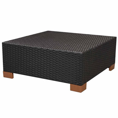 8-piece garden lounge set with cushions poly rattan black