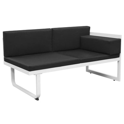 4-piece garden lounge set with cushions aluminum black