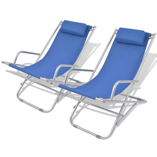 Deck chairs 2 pcs. Steel Blue