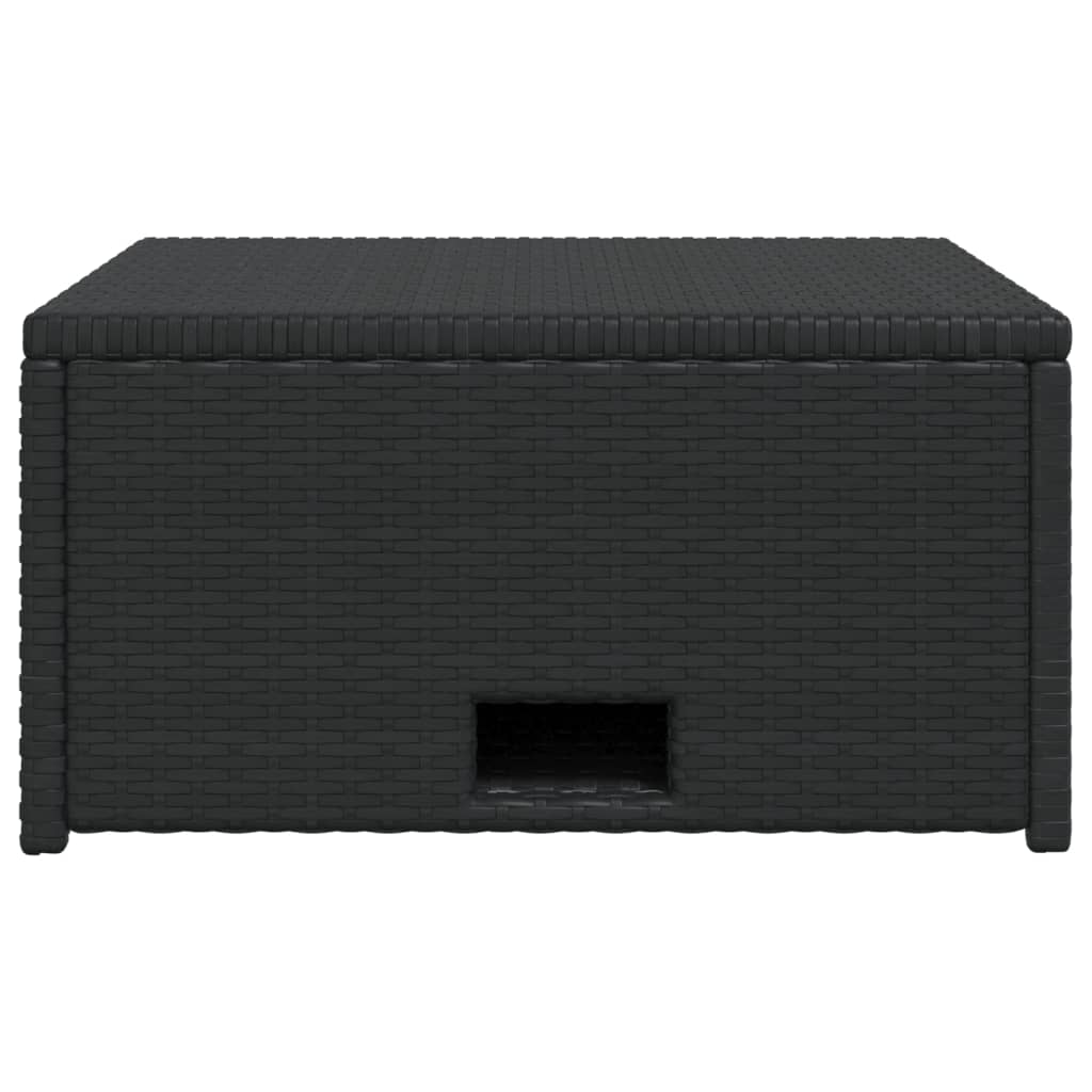 4-piece garden lounge set with cushions poly rattan black