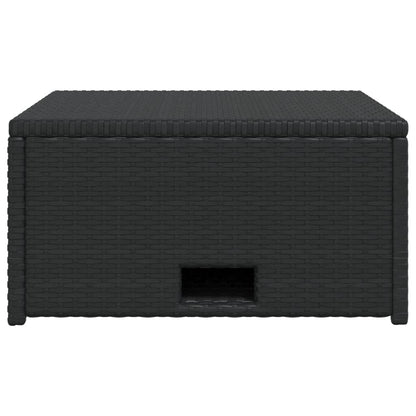 4-piece garden lounge set with cushions poly rattan black