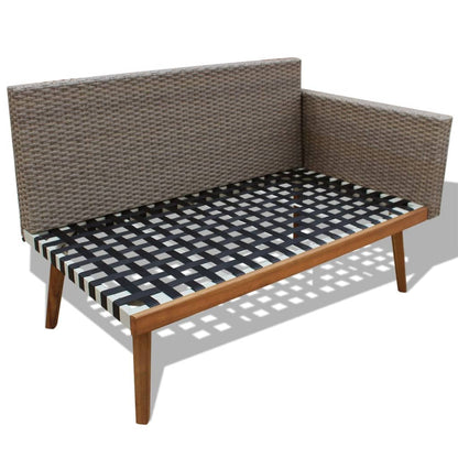 4-piece garden lounge set with cushions poly rattan grey