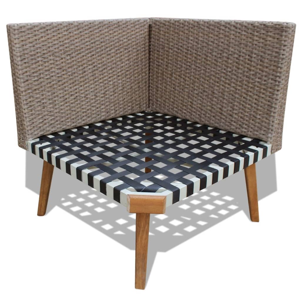 4-piece garden lounge set with cushions poly rattan grey