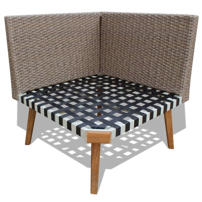4-piece garden lounge set with cushions poly rattan grey